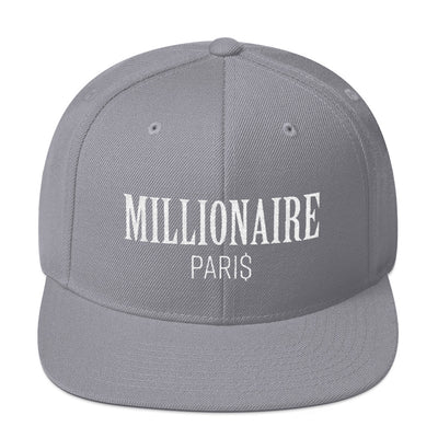 Snapback Hat Silver Grey - Snapback Cap - Millionaire Paris