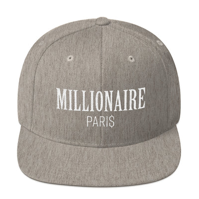 Snapback Hat Heather Grey - Snapback Cap - Millionaire Paris