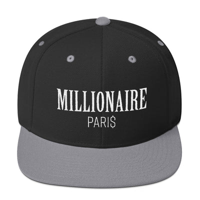 Snapback Hat Black and Grey - Snapback Cap - Millionaire Paris