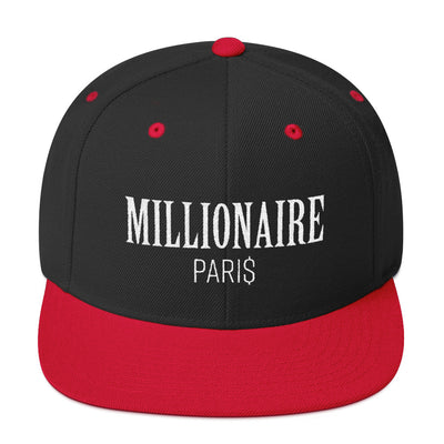 Snapback Hat Black and Red - Snapback Cap - Millionaire Paris