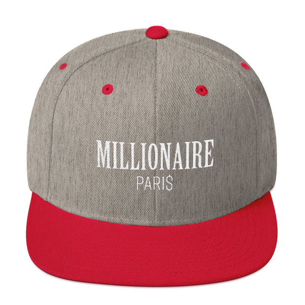 Snapback Hat Heather Grey and Red - Snapback Cap - Millionaire Paris