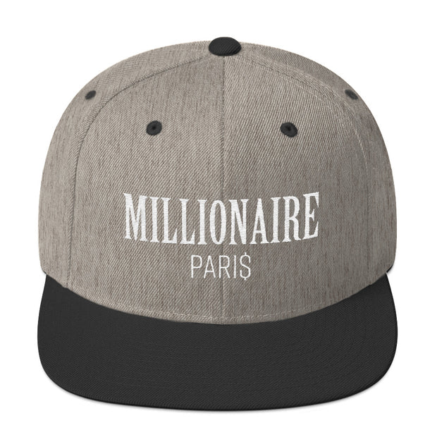 Snapback Hat Heather and Black - Snapback Cap - Millionaire Paris